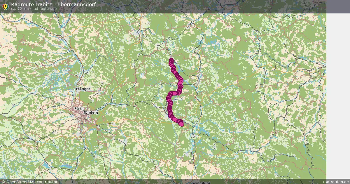 Fahrradroute Trabitz – Ebermannsdorf (72 km) – Rad-Routen.de