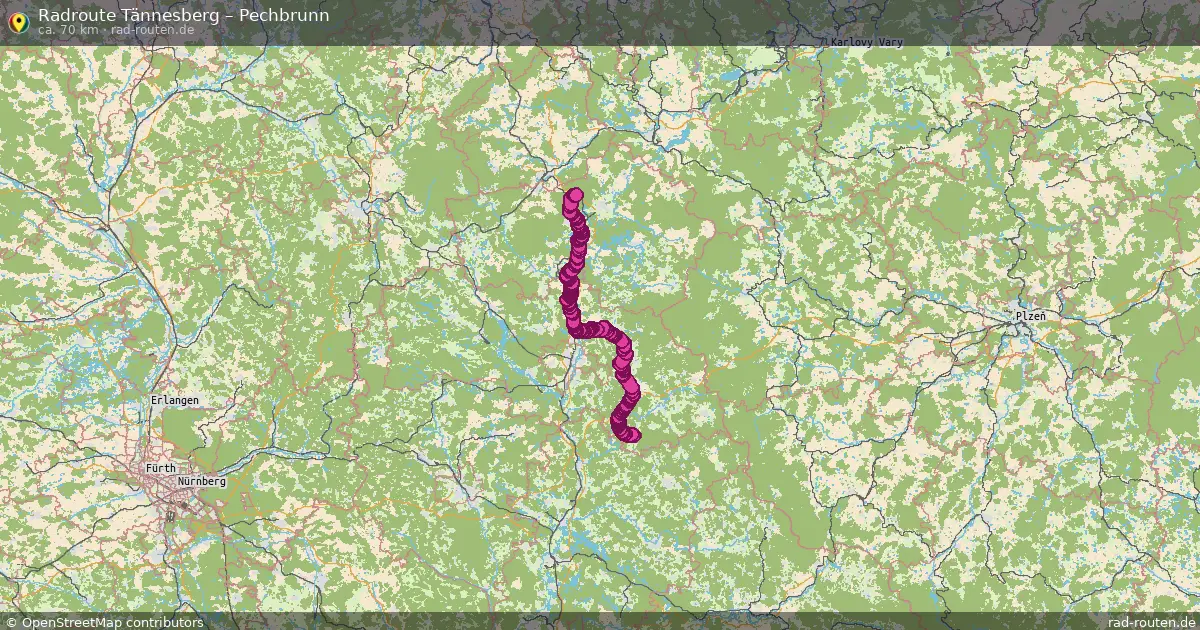 Fahrradroute Tännesberg – Pechbrunn (70 km) – Rad-Routen.de