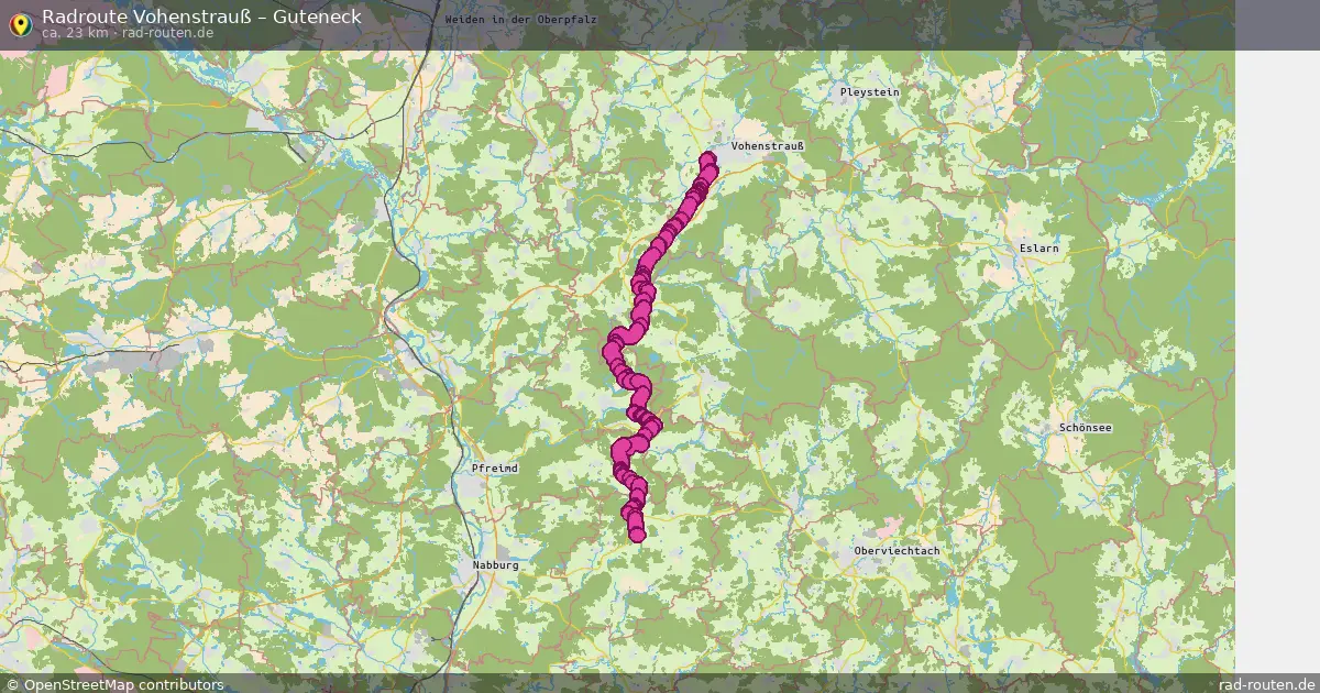 Fahrradroute Vohenstrauß – Guteneck (23 km) – Rad-Routen.de