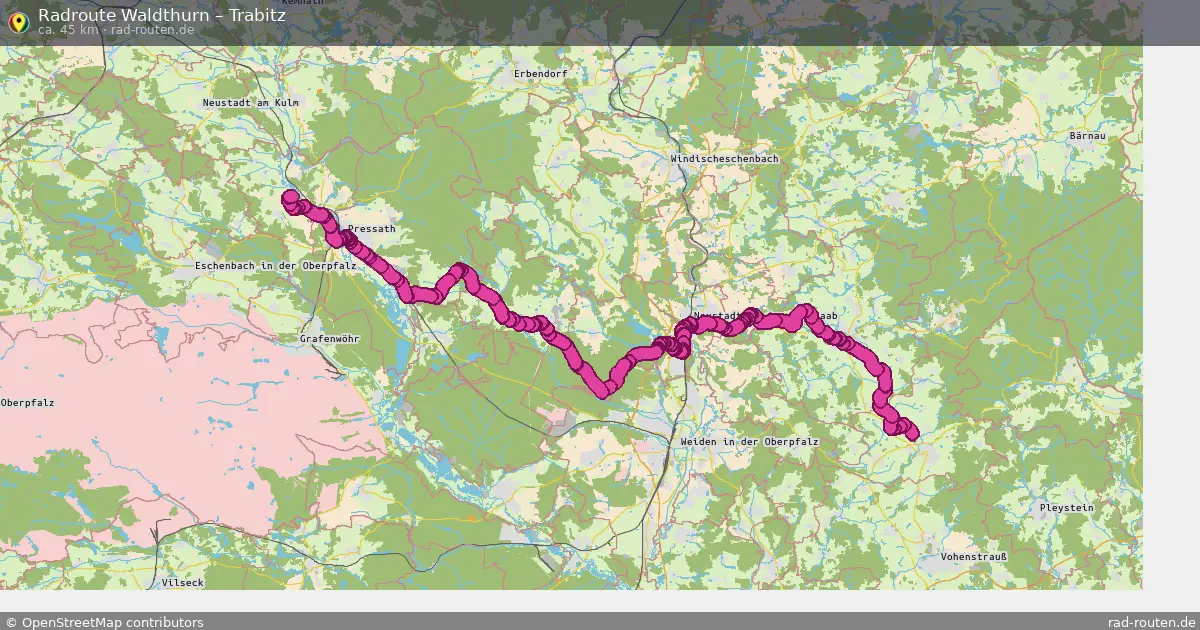 Fahrradroute Waldthurn – Trabitz (45 km) – Rad-Routen.de