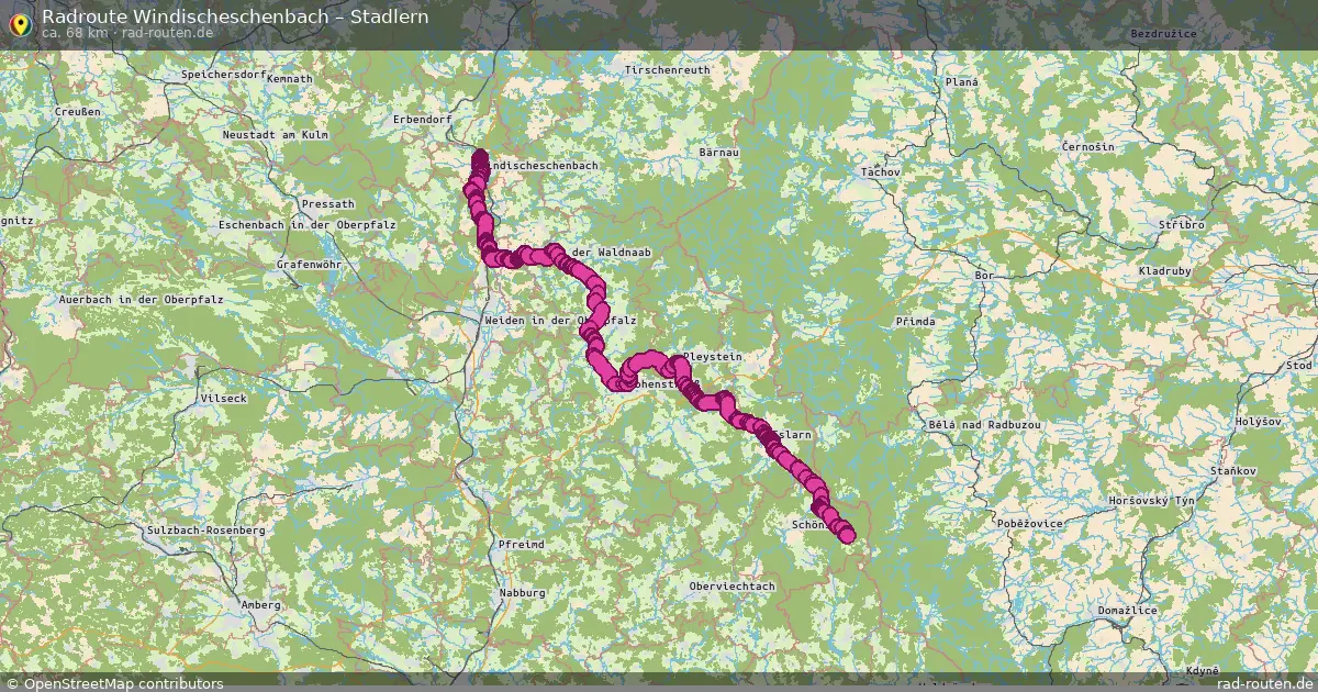 Fahrradroute Windischeschenbach – Stadlern (68 km) – Rad-Routen.de