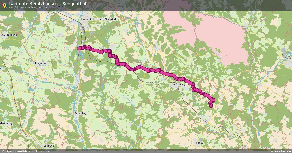 Fahrradroute Beratzhausen – Sengenthal (39 km) – Rad-Routen.de