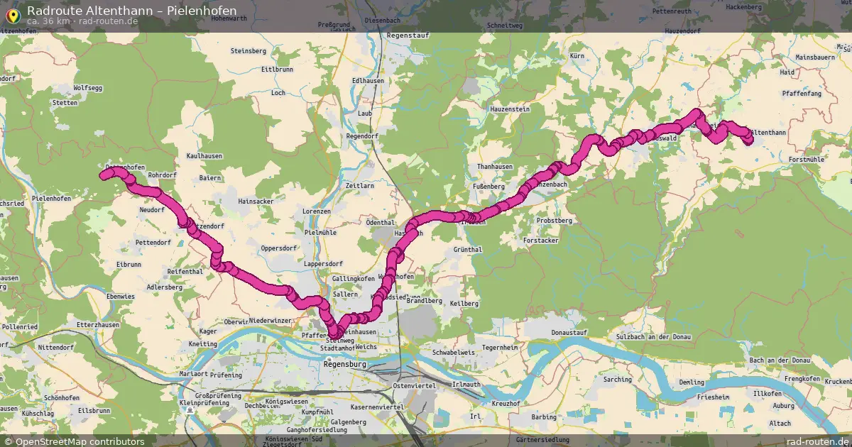 Fahrradroute Altenthann – Pielenhofen (36 km) – Rad-Routen.de