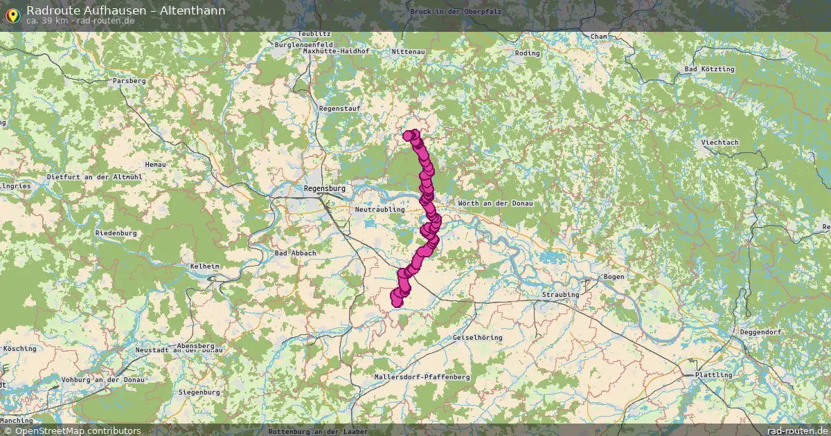 Fahrradroute Aufhausen – Altenthann (39 km) – Rad-Routen.de