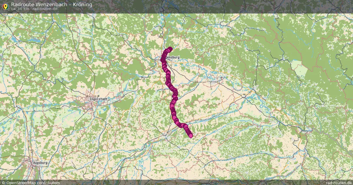 Fahrradroute Wenzenbach – Kröning (86 km) – Rad-Routen.de