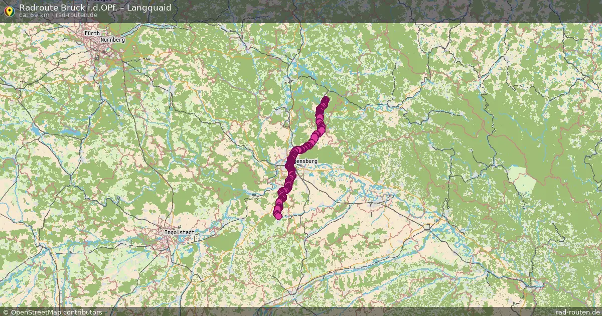 Fahrradroute Bruck I.d.opf. – Langquaid (69 km) – Rad-Routen.de