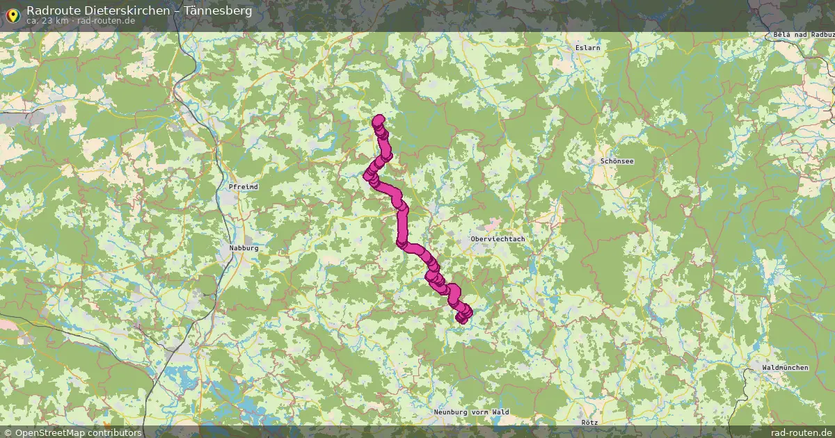 Fahrradroute Dieterskirchen – Tännesberg (23 km) – Rad-Routen.de
