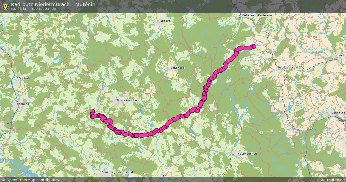 Radtour Niedermurach – Mutěnín
