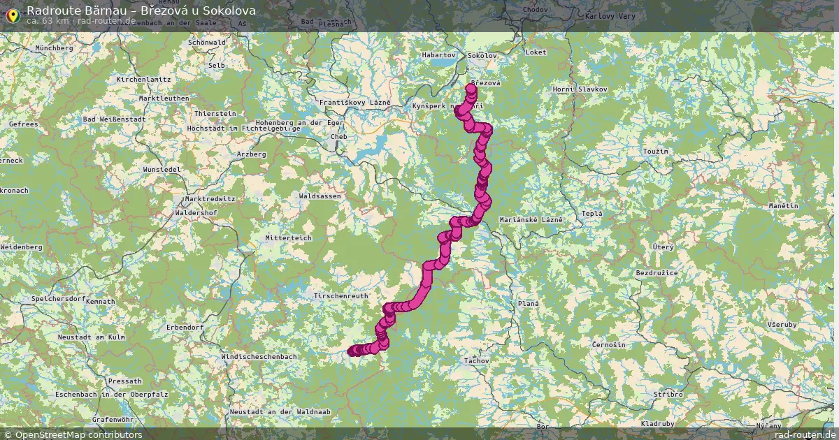 Fahrradroute Bärnau – Březová U Sokolova (63 km) – Rad-Routen.de