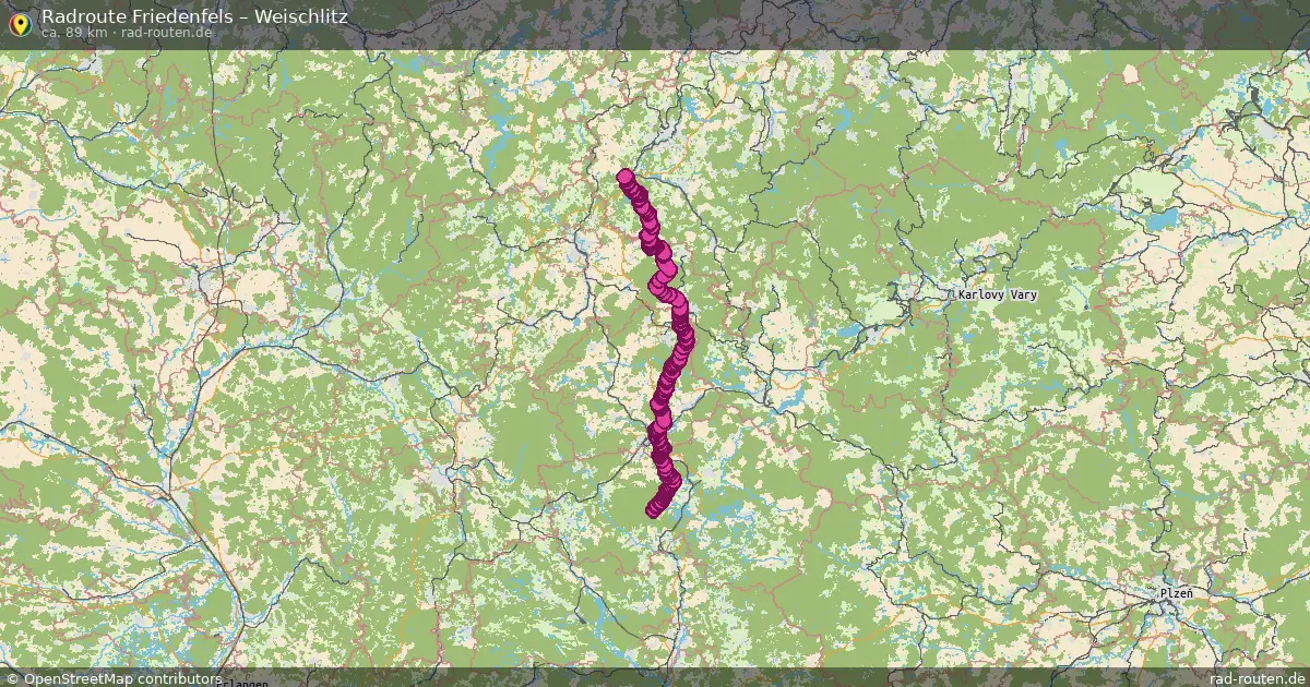 Fahrradroute Friedenfels – Weischlitz (89 km) – Rad-Routen.de