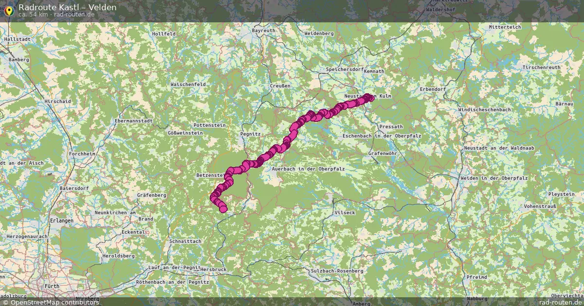 Fahrradroute Kastl – Velden (54 km) – Rad-Routen.de