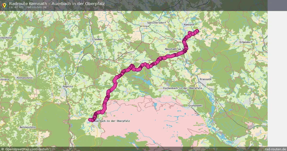 Fahrradroute Kemnath – Auerbach In Der Oberpfalz (40 km) – Rad-Routen.de