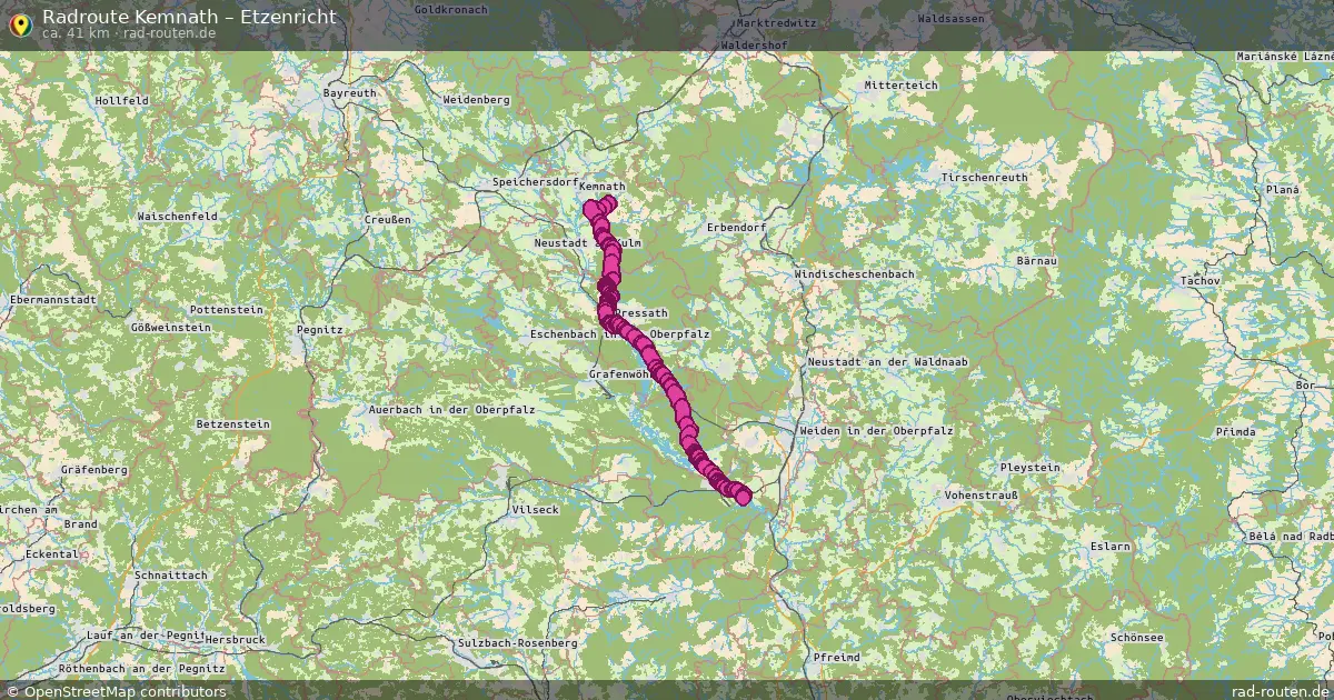 Fahrradroute Kemnath – Etzenricht (41 km) – Rad-Routen.de