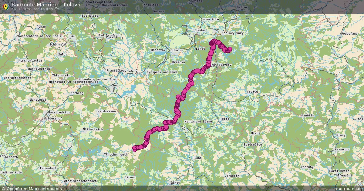 Fahrradroute Mähring – Kolová