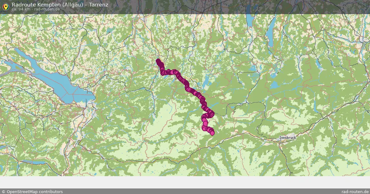 Fahrradroute Kempten (Allgäu) – Tarrenz