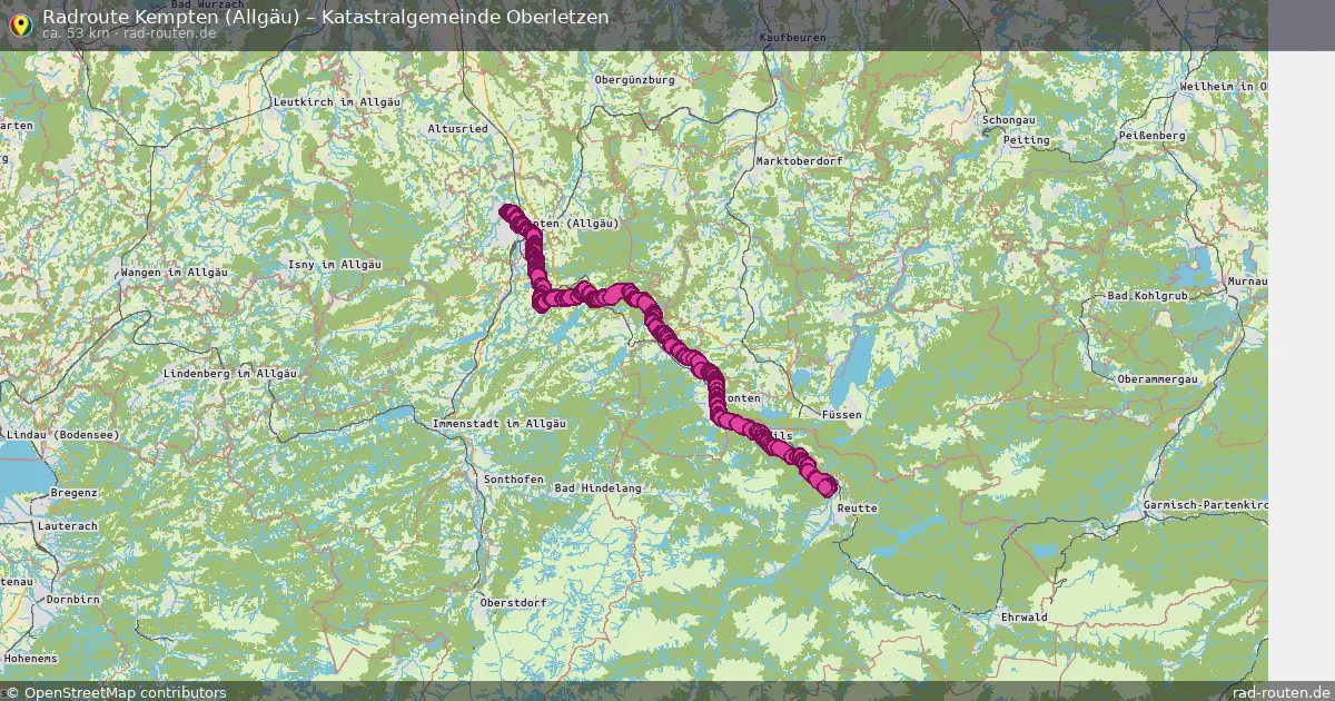 Radtour Kempten (Allgäu) – Katastralgemeinde Oberletzen