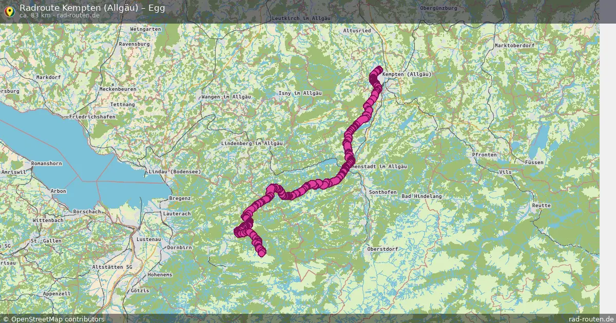 Fahrradroute Kempten (Allgäu) – Egg (83 km) – Rad-Routen.de