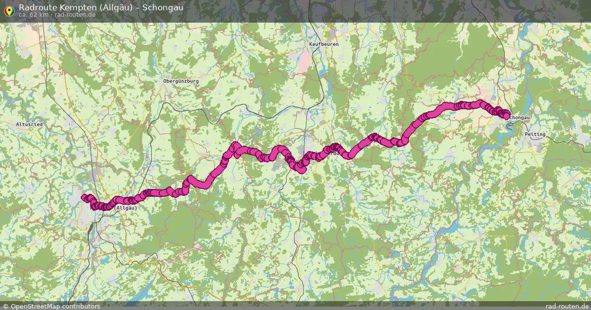 Fahrradroute Kempten (Allgäu) – Schongau