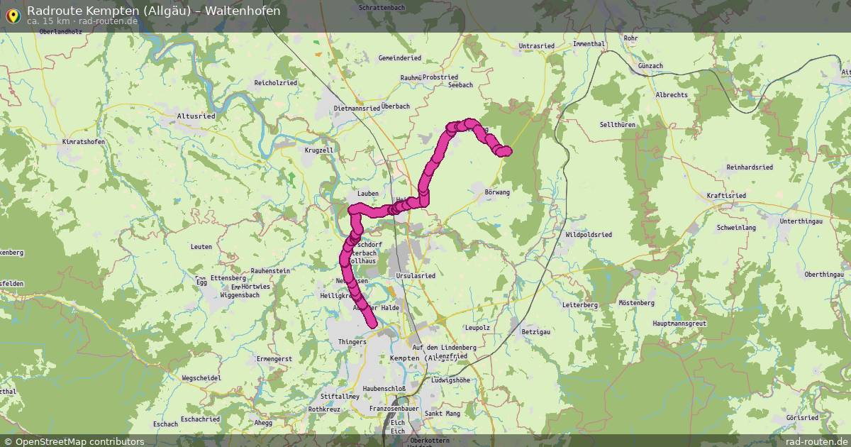 Fahrradroute Kempten (Allgäu) – Sulzberg