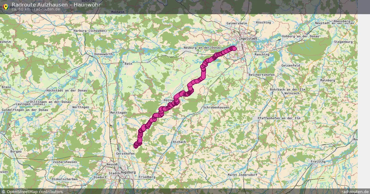 Fahrradroute Aulzhausen – Haunwöhr (60 km) – Rad-Routen.de