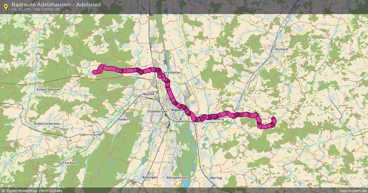 Fahrradroute Adelzhausen – Adelsried (42 km) – Rad-Routen.de