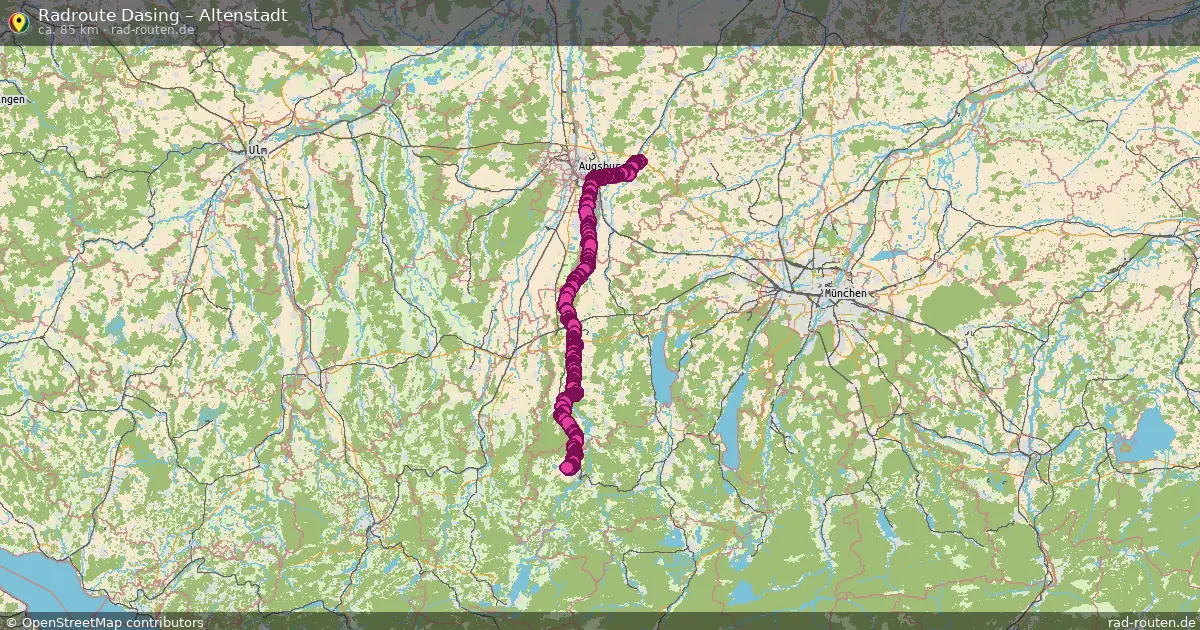 Fahrradroute Dasing – Altenstadt (85 km) – Rad-Routen.de