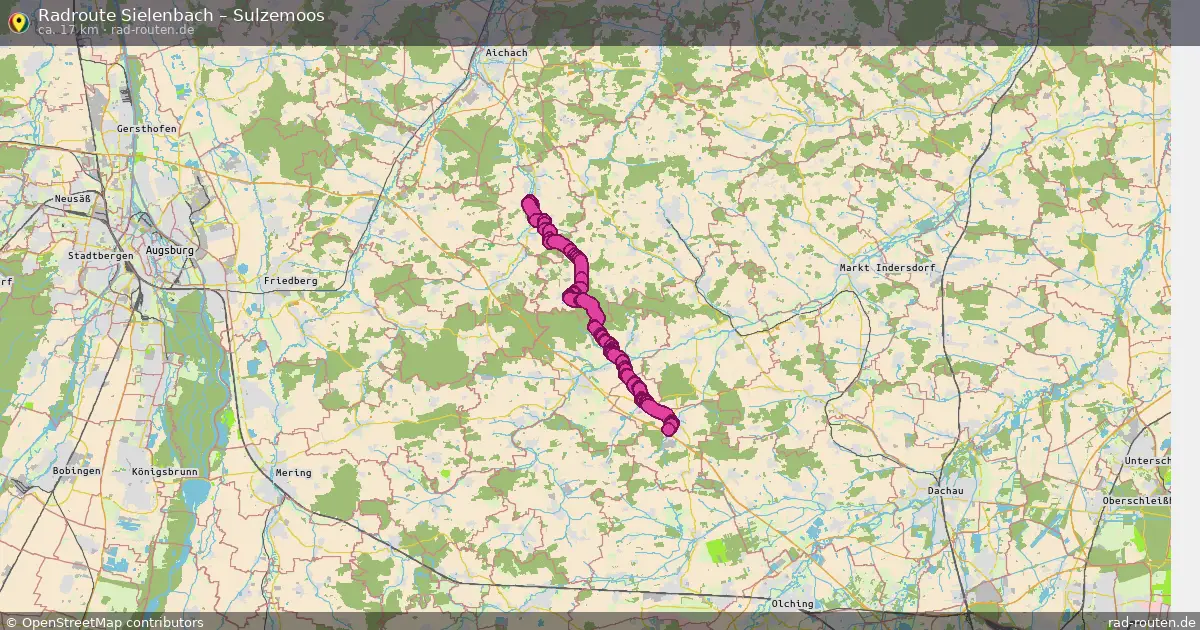 Fahrradroute Sielenbach – Sulzemoos (17 km) – Rad-Routen.de