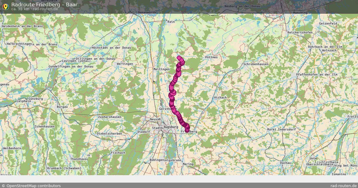 Fahrradroute Friedberg – Baar (35 km) – Rad-Routen.de