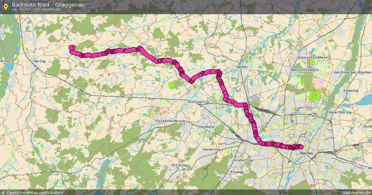 Fahrradroute Ried – Graggenau (54 km) – Rad-Routen.de