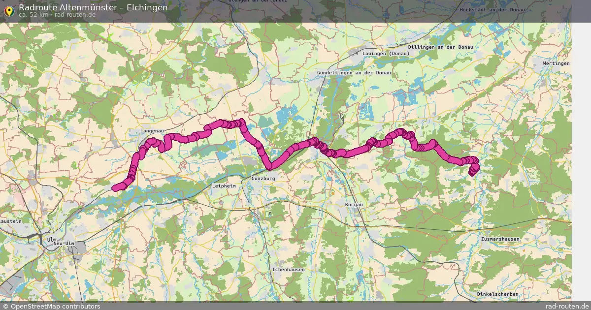 Fahrradroute Altenmünster – Elchingen (52 km) – Rad-Routen.de