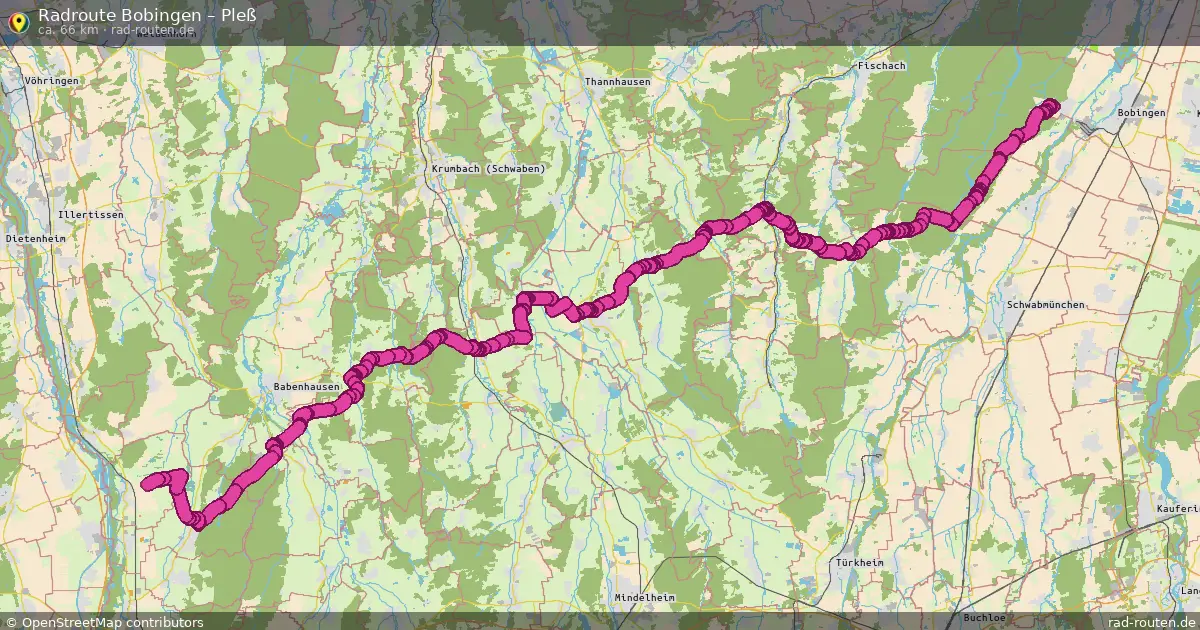 Fahrradroute Bobingen – Pleß (66 km) – Rad-Routen.de