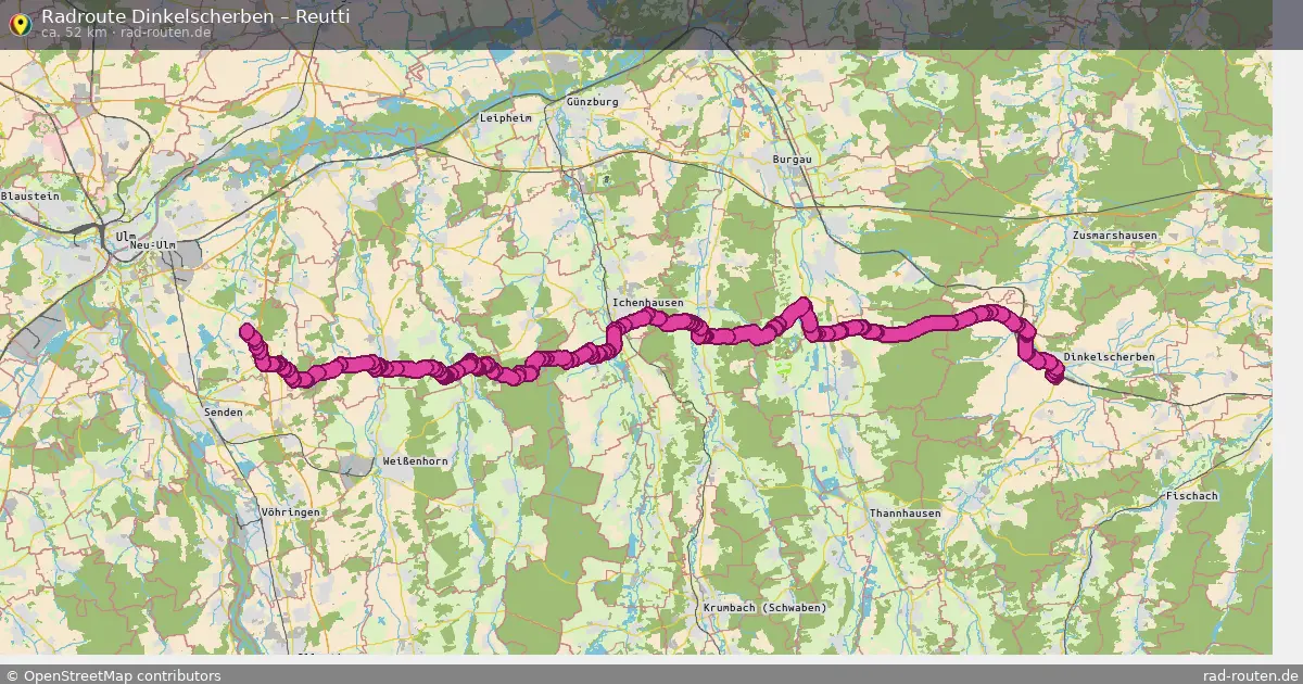 Fahrradroute Dinkelscherben – Reutti (52 km) – Rad-Routen.de
