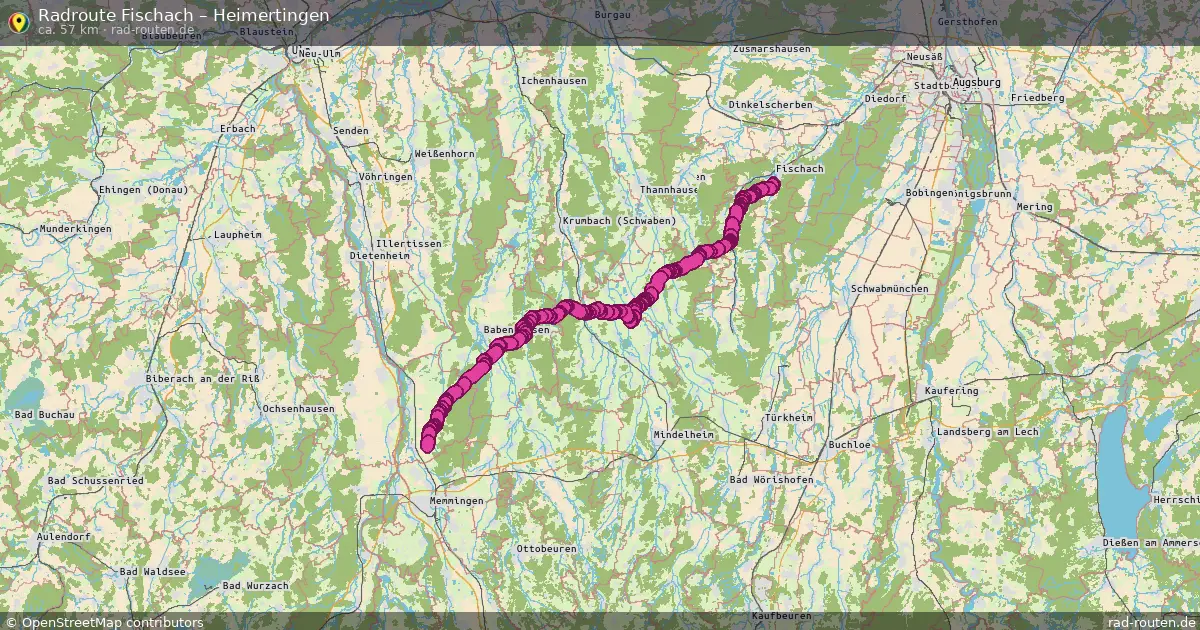 Fahrradroute Fischach – Heimertingen (57 km) – Rad-Routen.de