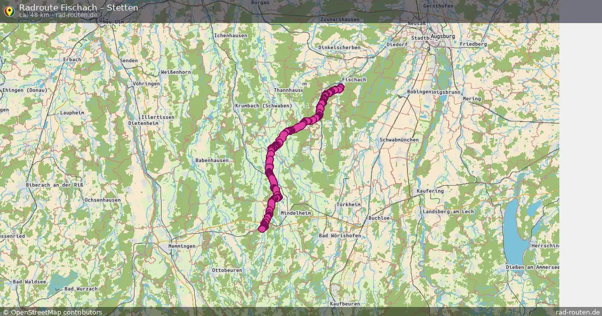 Fahrradroute Fischach – Stetten (48 km) – Rad-Routen.de