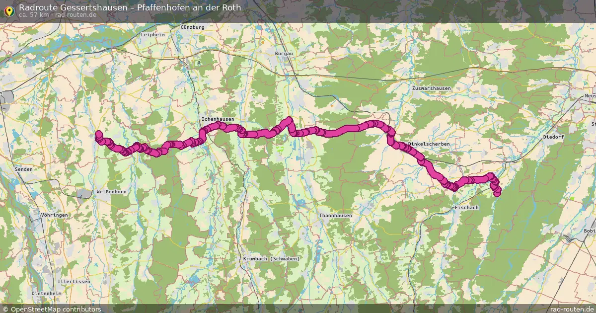 Fahrradroute Gessertshausen – Pfaffenhofen An Der Roth (57 km) – Rad-Routen.de