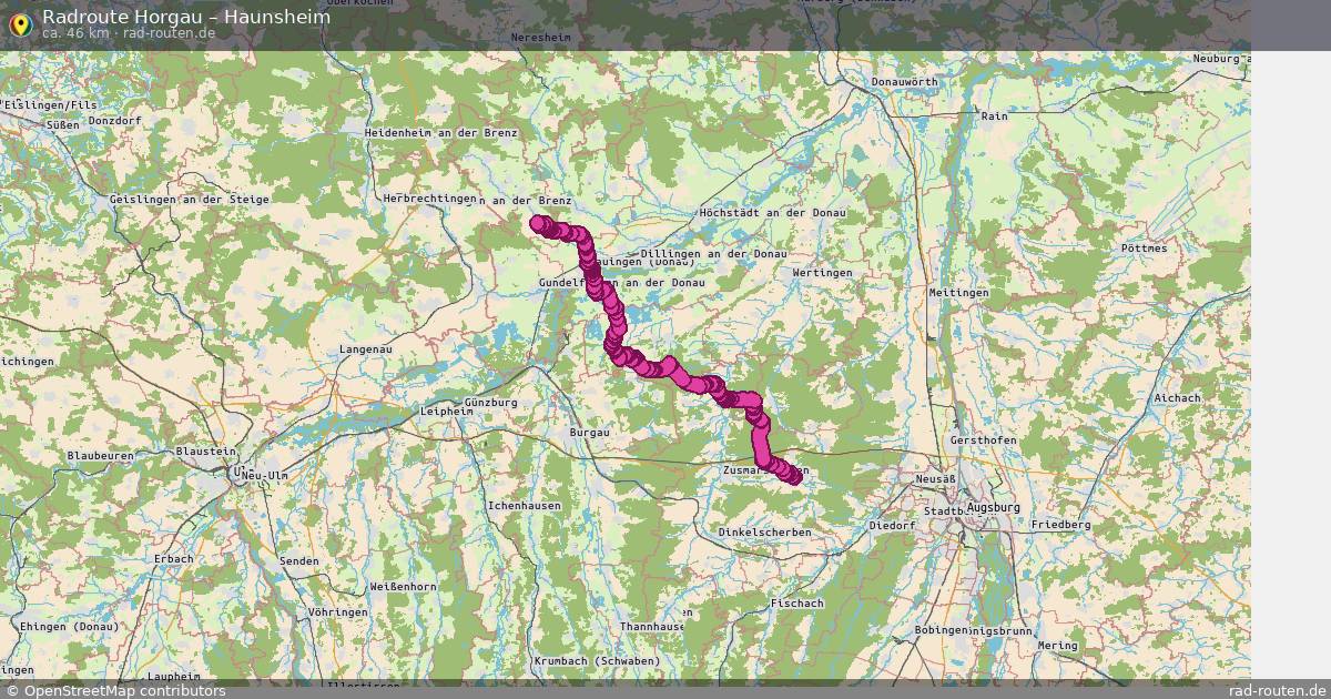 Fahrradroute Horgau – Haunsheim