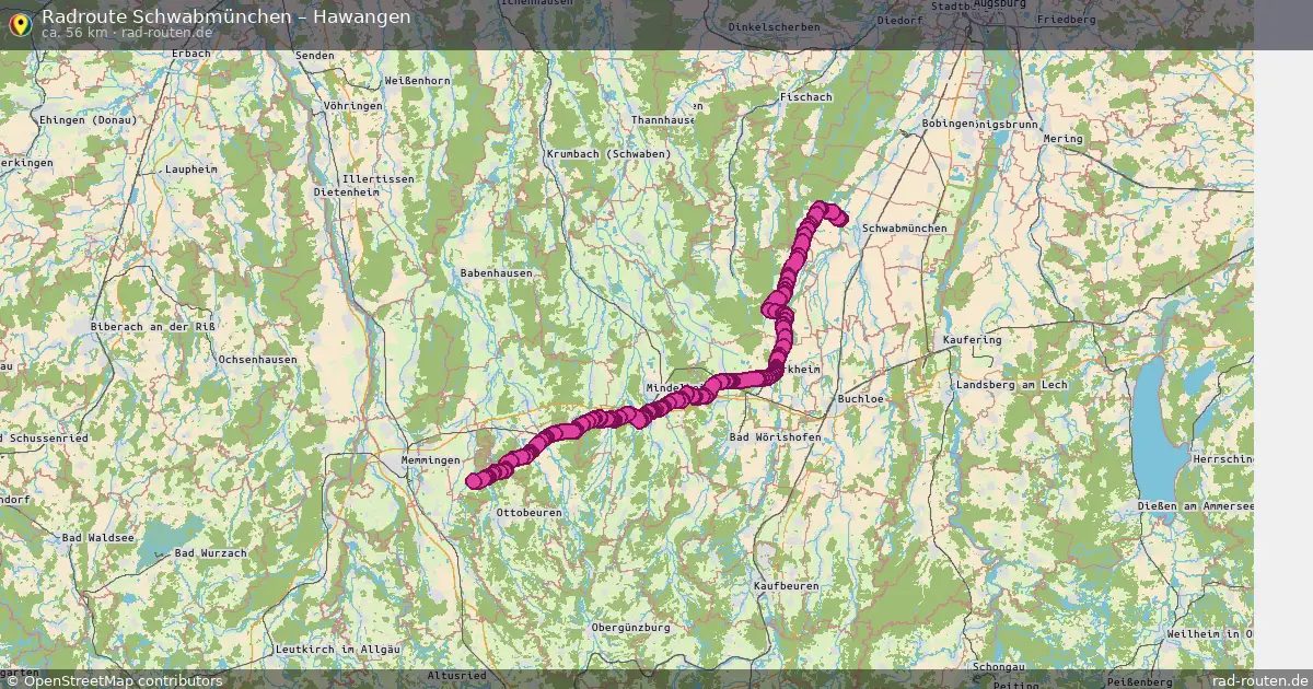 Fahrradroute Schwabmünchen – Hawangen (56 km) – Rad-Routen.de