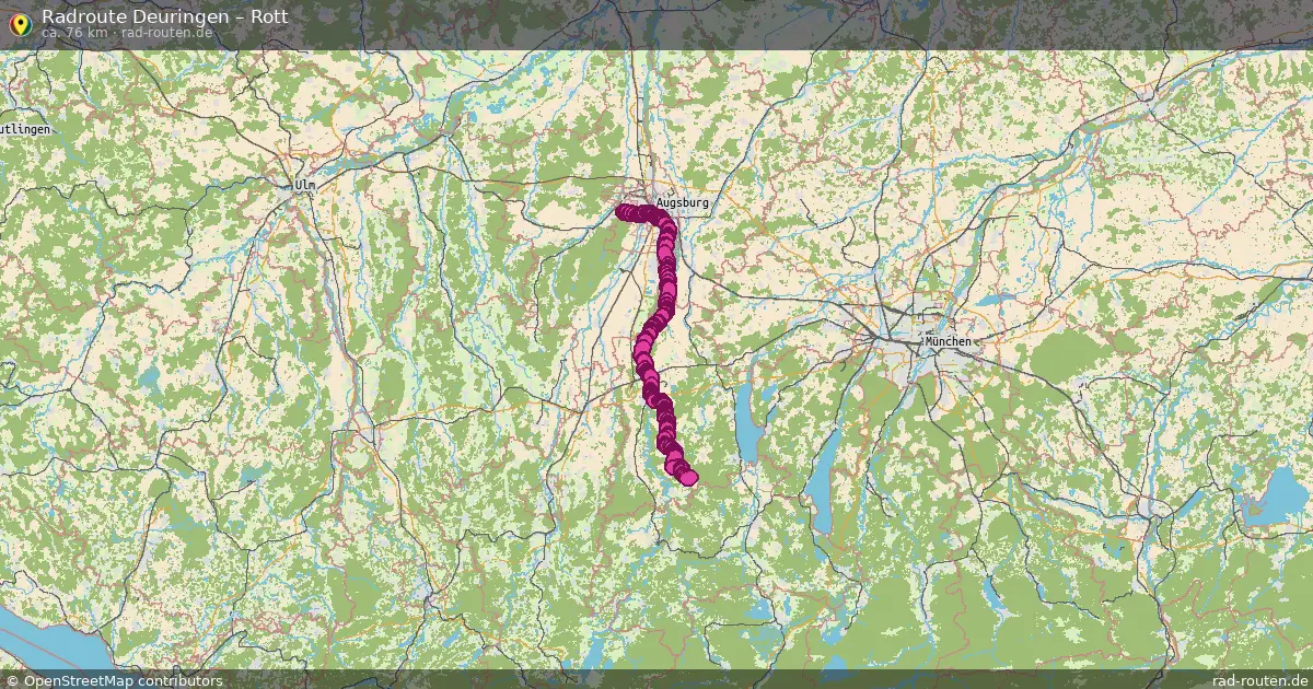Fahrradroute Deuringen – Rott (76 km) – Rad-Routen.de