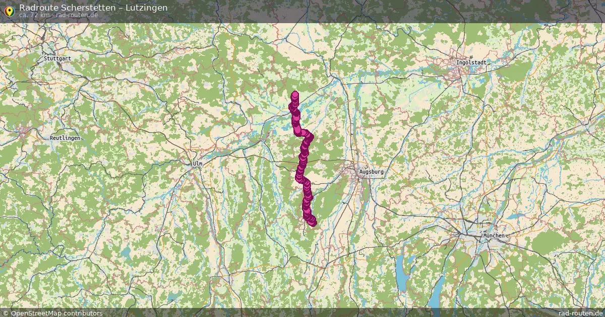 Fahrradroute Scherstetten – Lutzingen (72 km) – Rad-Routen.de