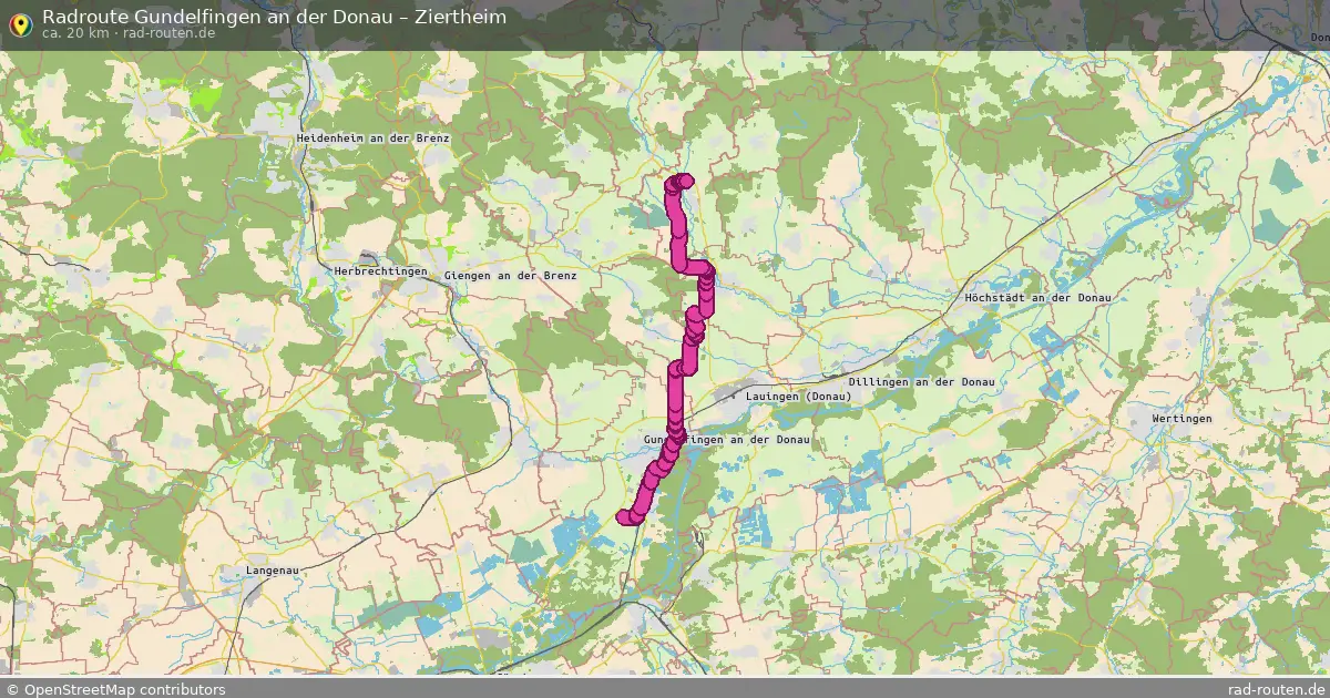 Fahrradroute Gundelfingen An Der Donau – Ziertheim (20 km) – Rad-Routen.de