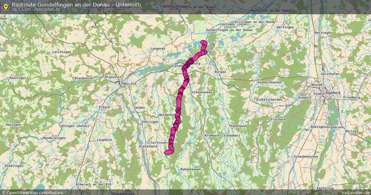 Fahrradroute Gundelfingen An Der Donau – Unterroth (53 km) – Rad-Routen.de