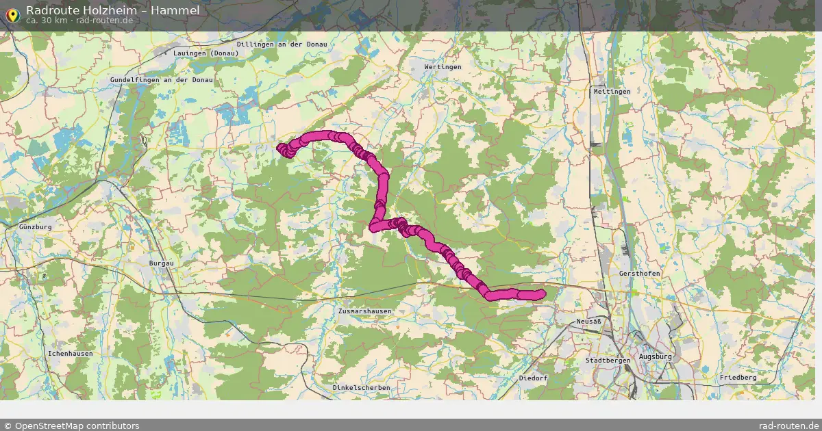 Fahrradroute Holzheim – Hammel (31 km) – Rad-Routen.de