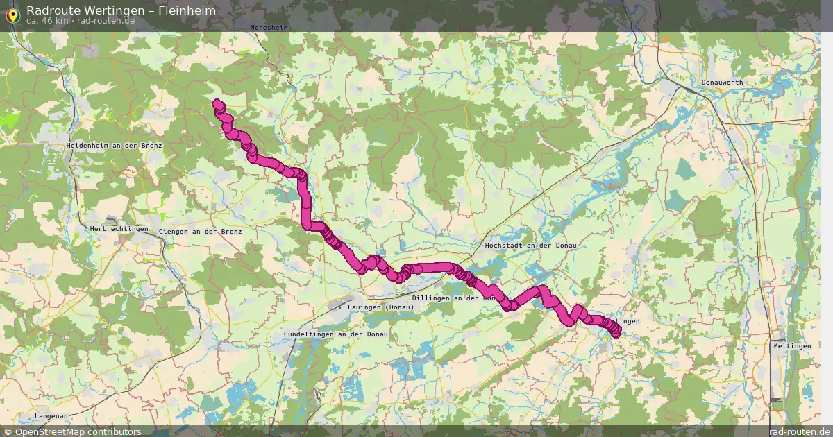 Fahrradroute Wertingen – Fleinheim (46 km) – Rad-Routen.de