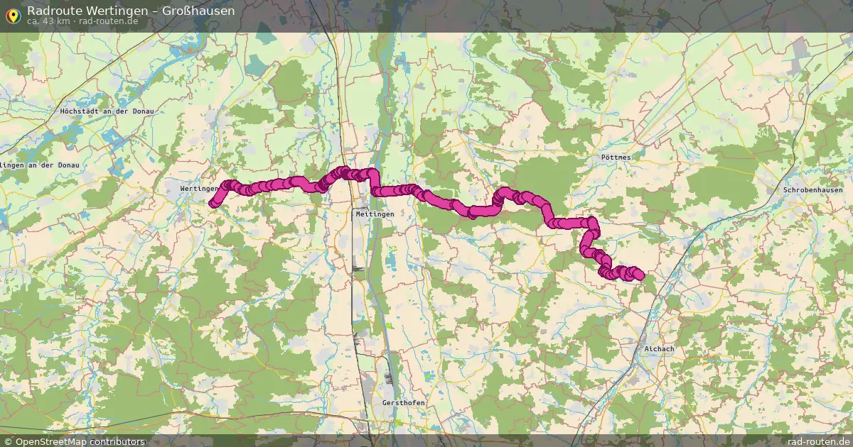 Fahrradroute Wertingen – Großhausen (43 km) – Rad-Routen.de