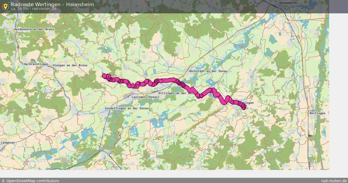 Fahrradroute Wertingen – Haunsheim (36 km) – Rad-Routen.de