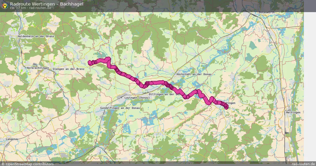 Fahrradroute Wertingen – Bachhagel (37 km) – Rad-Routen.de