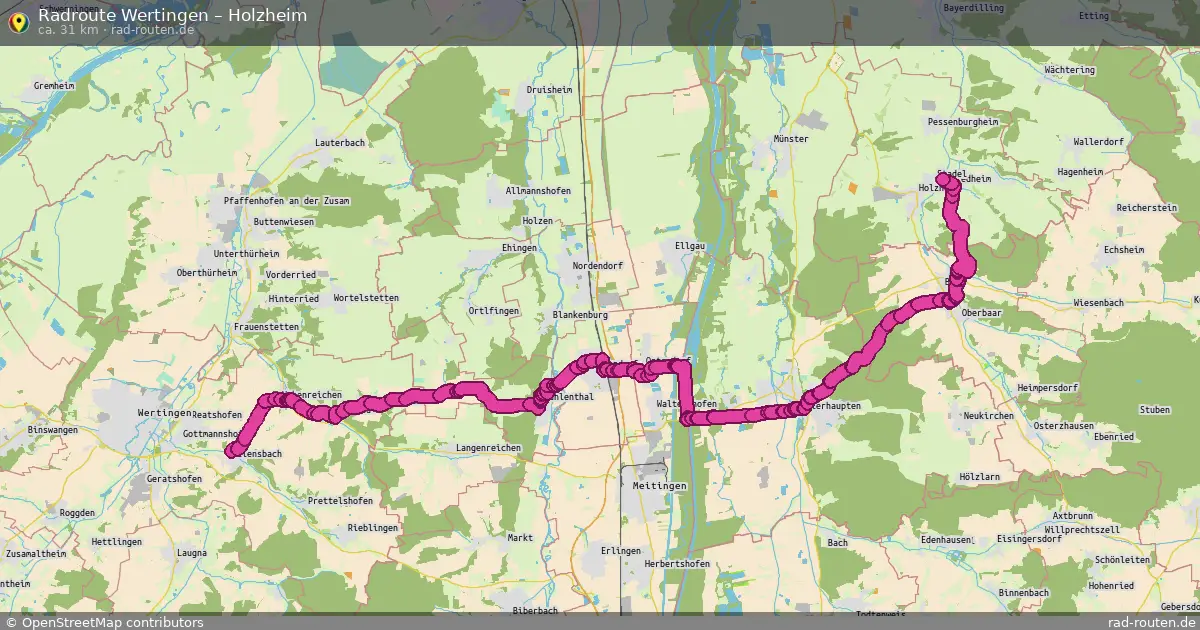 Fahrradroute Wertingen – Holzheim (31 km) – Rad-Routen.de