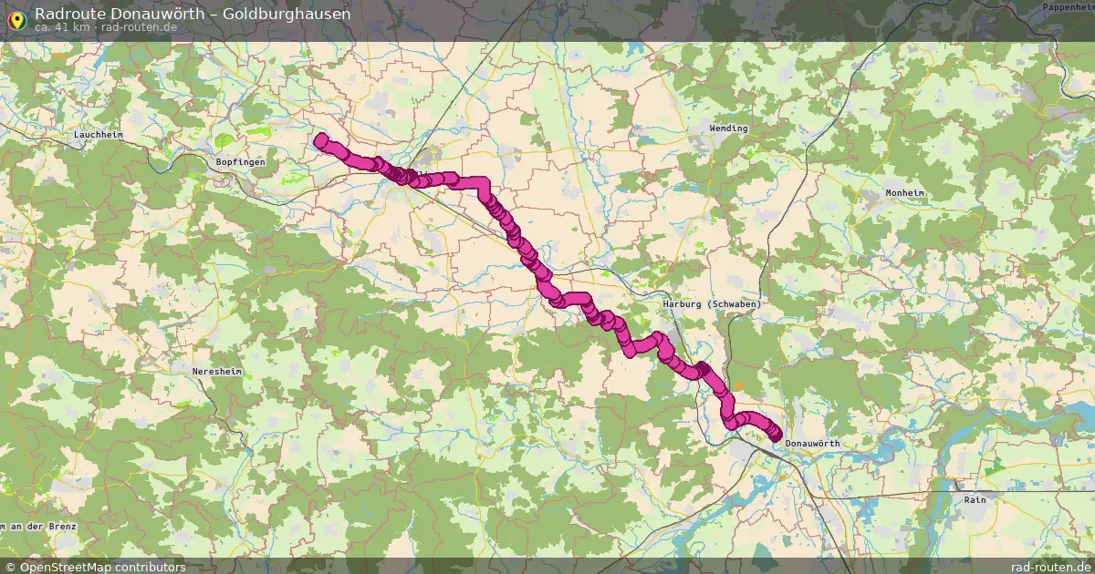 Fahrradroute Donauwörth – Goldburghausen