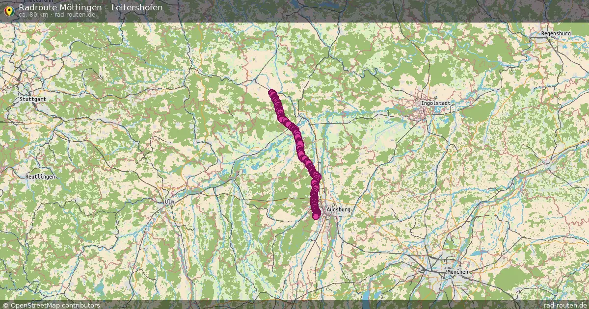 Fahrradroute Möttingen – Leitershofen (80 km) – Rad-Routen.de