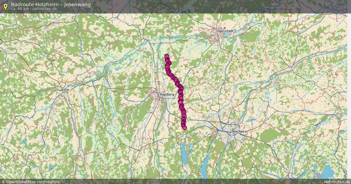 Fahrradroute Holzheim – Jesenwang (68 km) – Rad-Routen.de